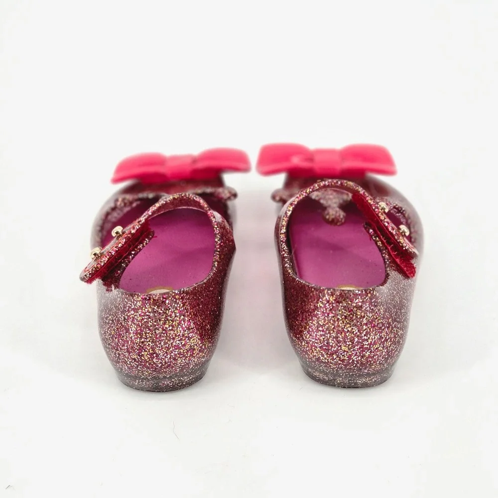 Mini DD Kids Sparkly Crown Jelly Flats Mary Jane Dress Shoes Lot Of 2 Size 5